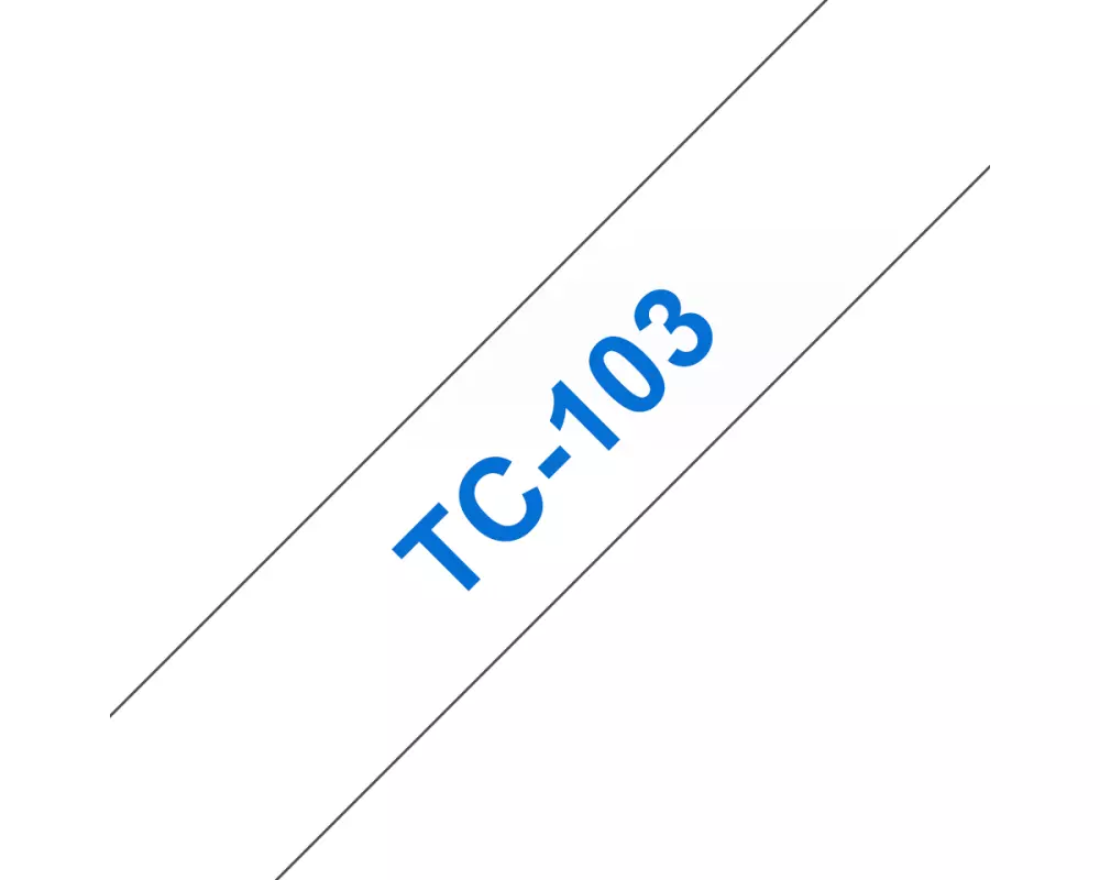 Brother TC-103 Etiketten erstellendes Band Blau auf transparent