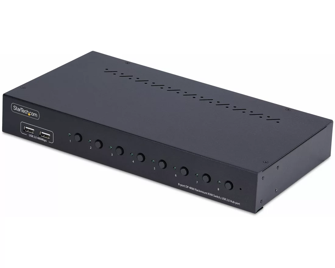 StarTech.com R8AD122-KVM-SWITCH Tastatur/Video/Maus (KVM) Switch Rack-Einbau Schwarz