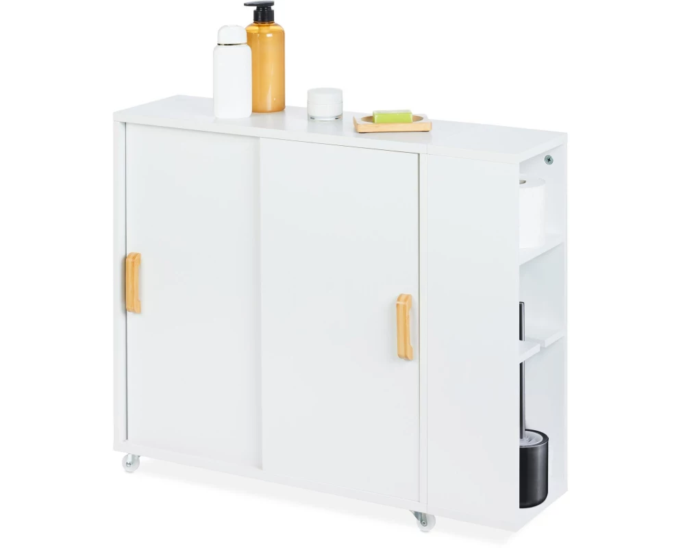 relaxdays Nischenwagen Weiss, 62 x 19.5 x 64 cm