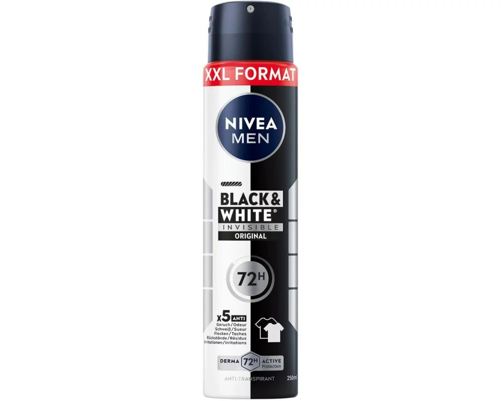 NIVEA MEN Deo Spray Black and White XXL 250 ml