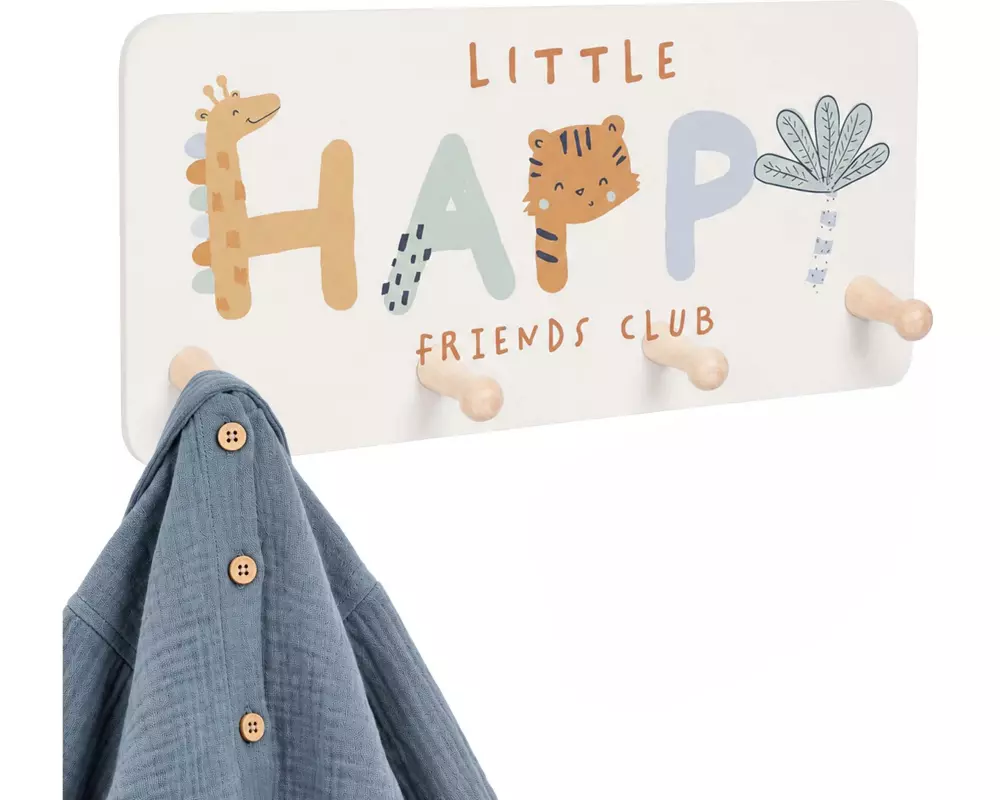 relaxdays Kindergarderobe x , Grün/Orange/Weiss