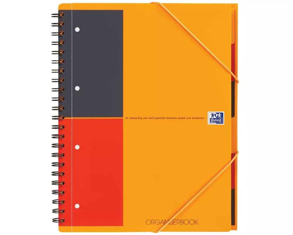 Oxford Notizheft International Organiserbook, A4 +, Liniert, Orange