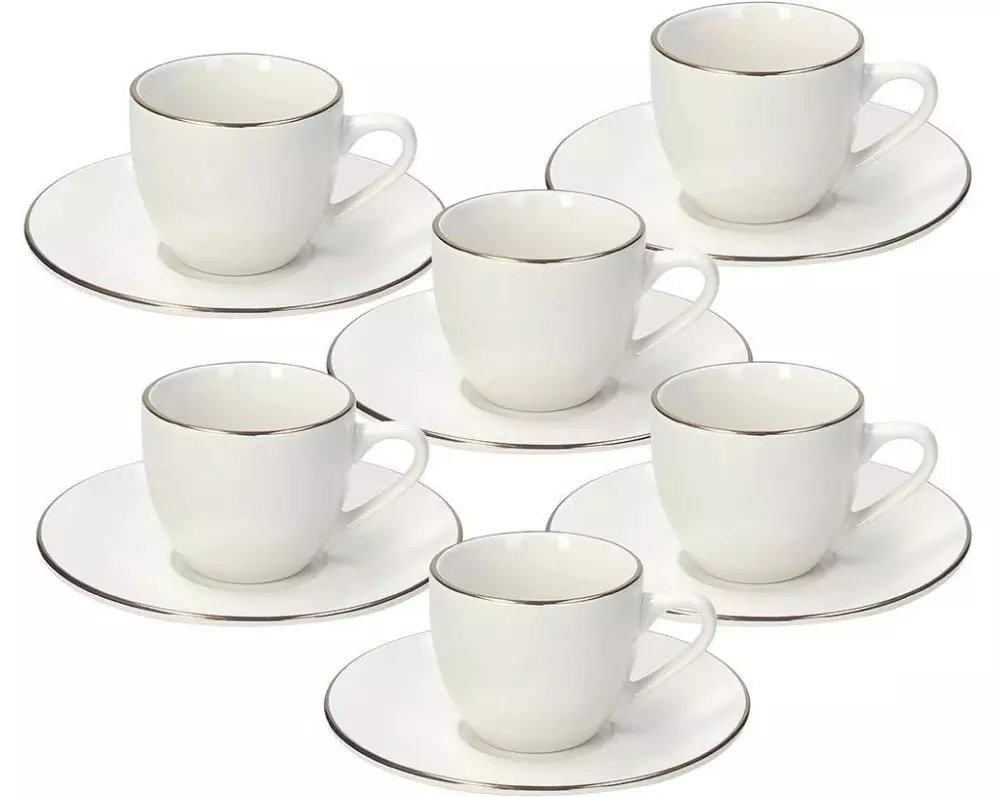 Tognana Espressotasse Fascett Oro 90 ml, 6 Stück, Weiss/Gold