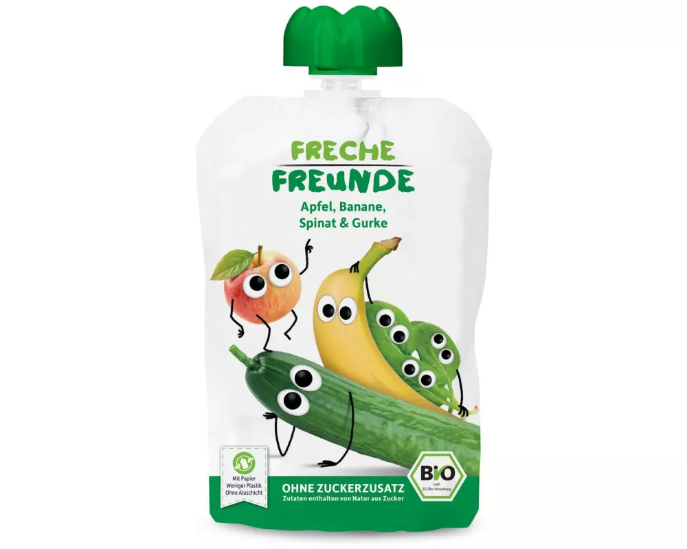 Freche Freunde Quetschbeutel Apfel Banane Spinat & Gurke Bio 100 g