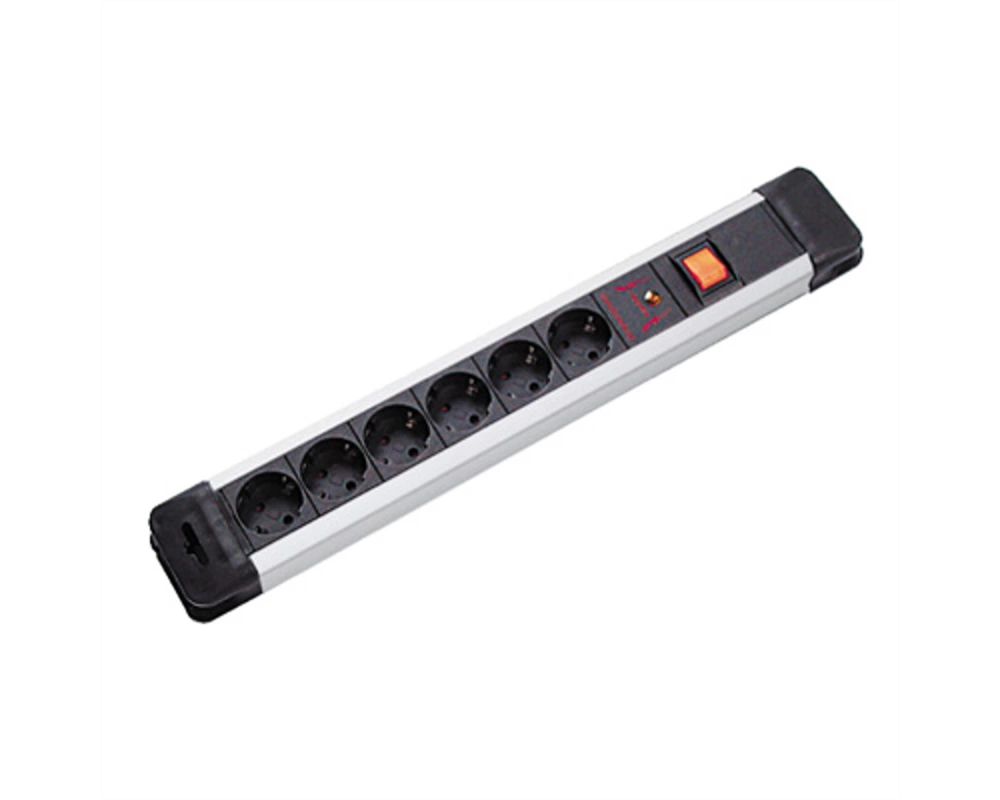 BACHMANN CONNECTUS Steckdosenleiste, 6x Schutzkontakt, Gerätevollschutz, Schalter, 2 m