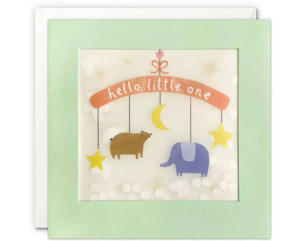 Cart Geburtstagskarte Hello little one 12.5 x 12.5 cm