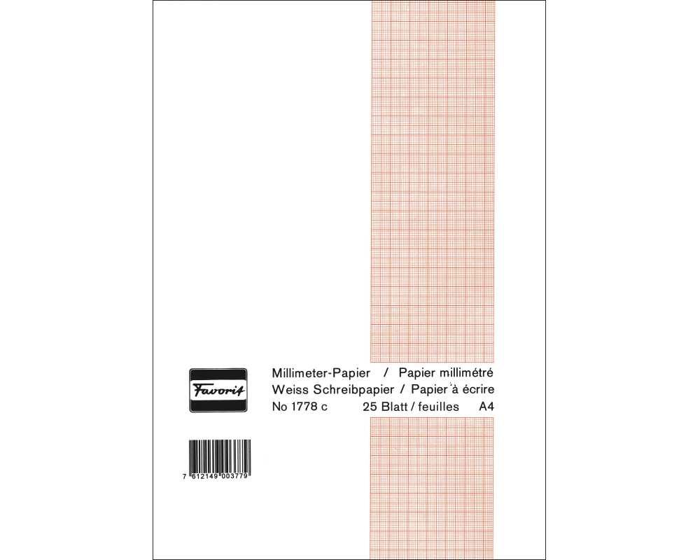 FAVORIT Block A4 1778 C weiss 80g 25 Blatt