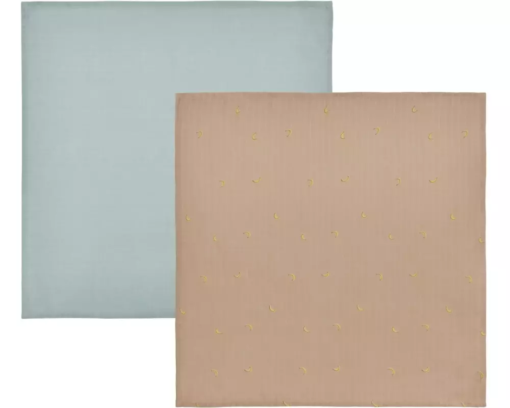 OYOY Mulltuch Yummi Muslin 2 Stück, Blau/Beige