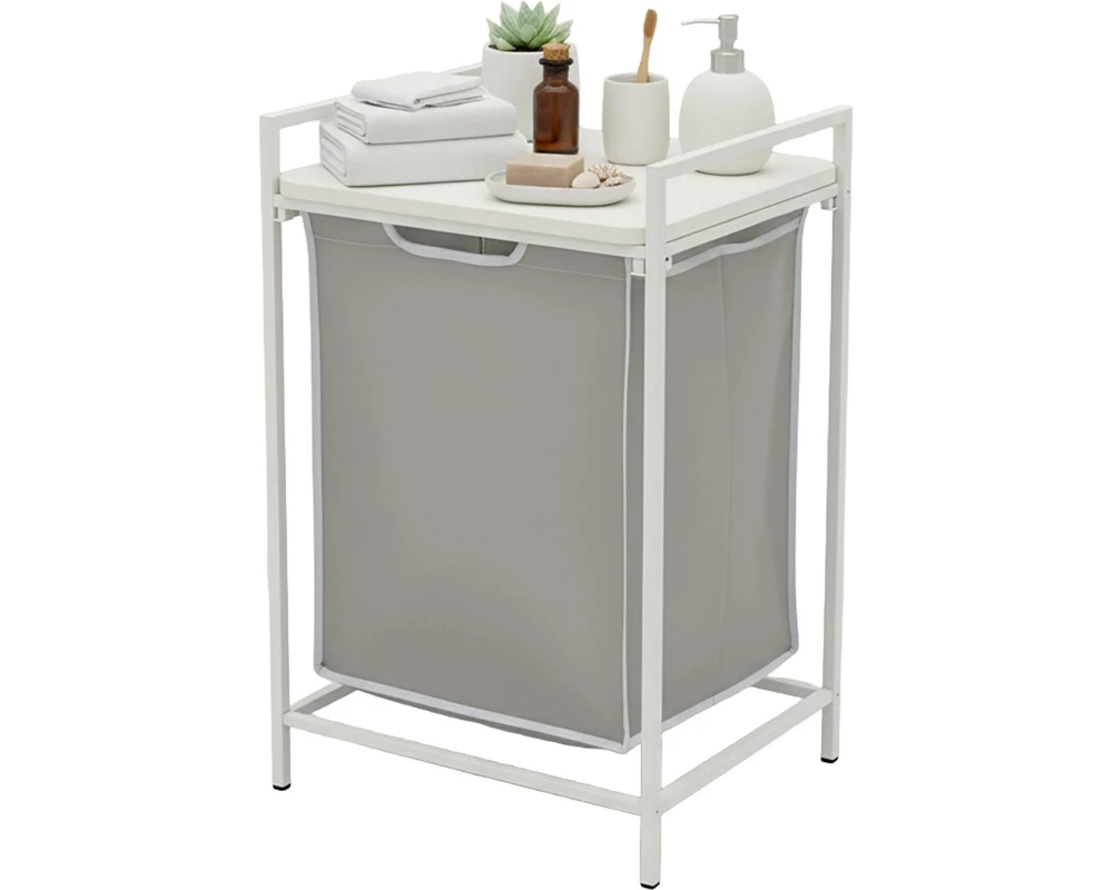 relaxdays Wäschekorb 65 L Weiss