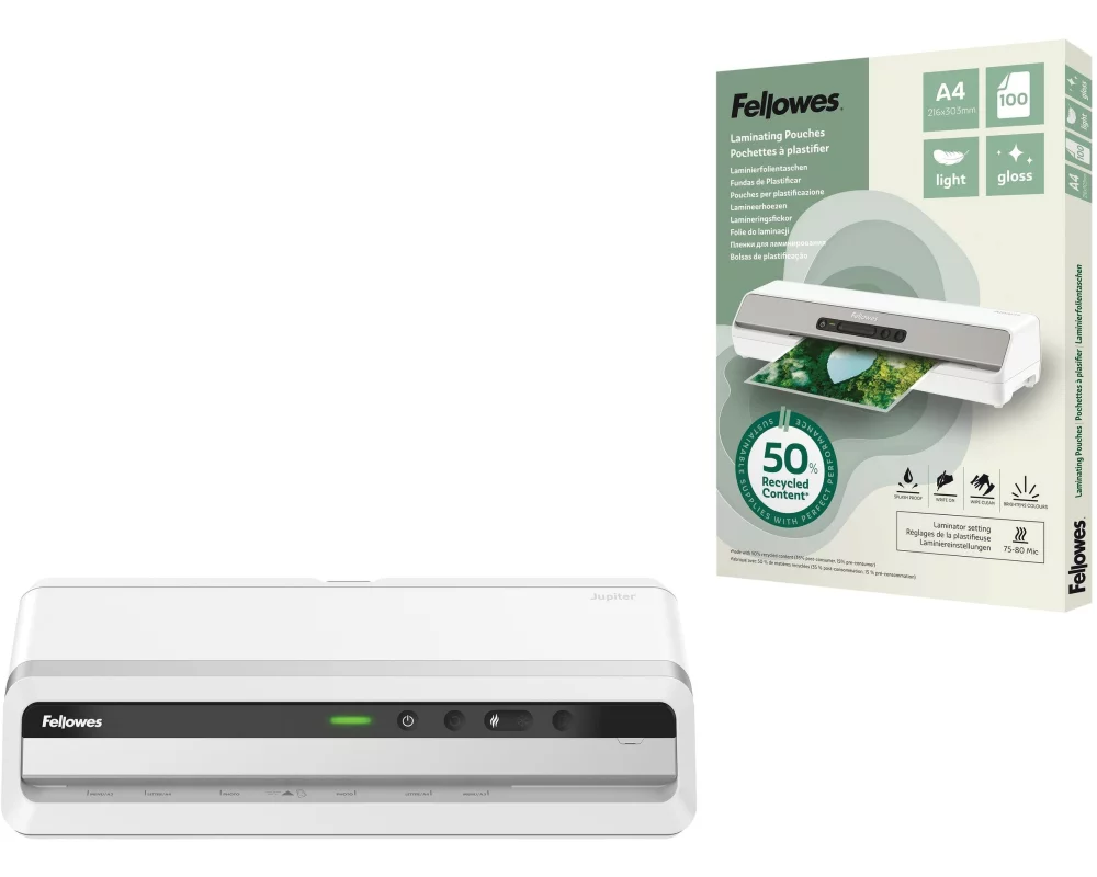 Fellowes Laminiergerät Jupiter LX A3 mit 100 Laminierfolien A3 250 µm