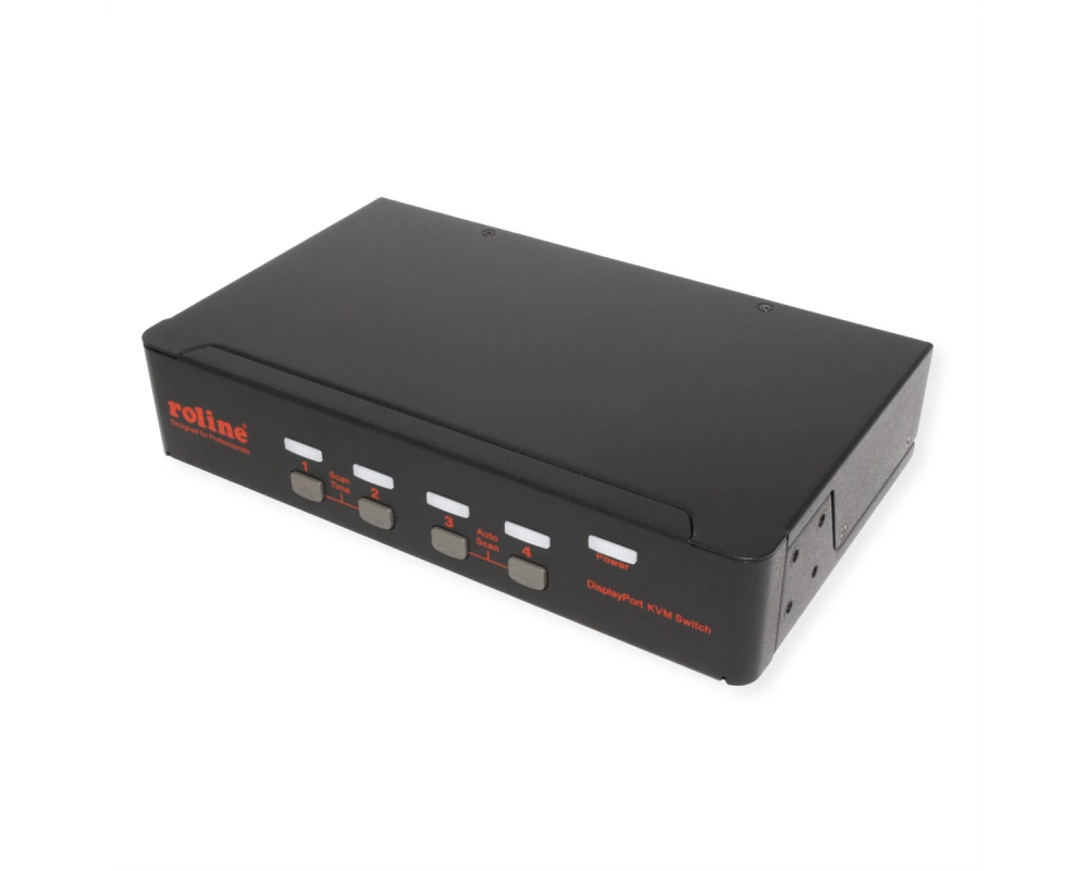 ROLINE DisplayPort USB 2.0 KVM Switch, 1 User - 4 PC