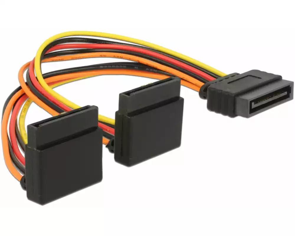Delock Y-Stromkabel SATA - 2x SATA 15 cm, gewinkelt