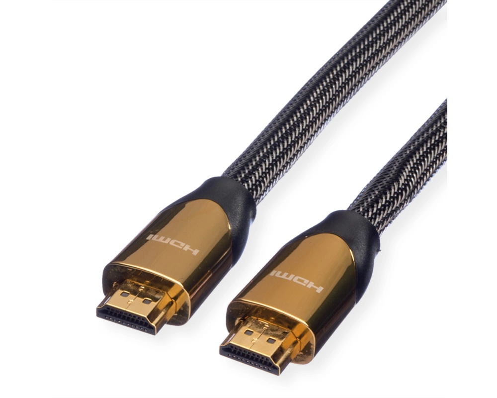 ROLINE 4K PREMIUM HDMI Ultra HD Kabel mit Ethernet, ST/ST, schwarz, 2 m