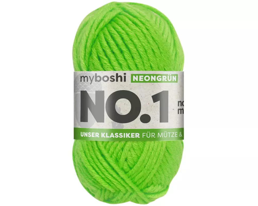 myBoshi Wolle Nr.1 Neongrün 50 g, 55 m