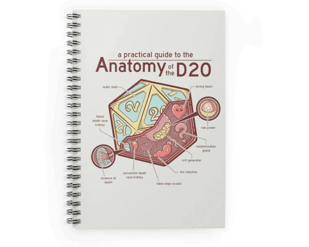 Glass Staff Notizbuch Anatomy of the d20 Weiss/Rot