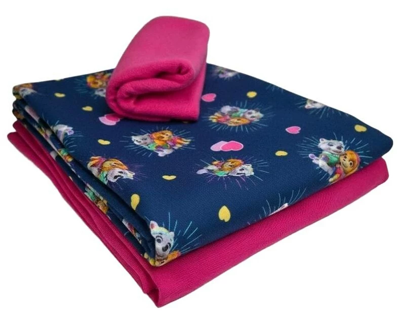 Stoffe Stoff Paw Patrol Herzen blau 3-teilig, 2 x 1 m