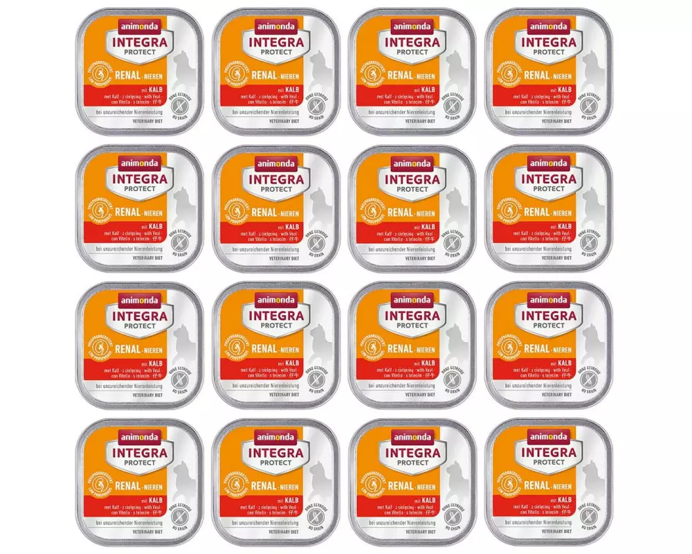Animonda Integra Protect Nassfutter Renal Niere Kalb, 16 x 100 g