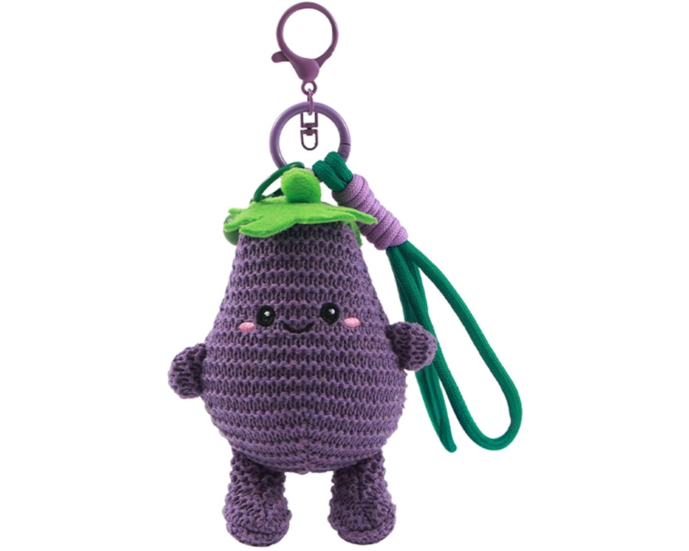 I-TOTAL Schlüsselanhänger gehäkelt XL3455B Ellie Eggplant