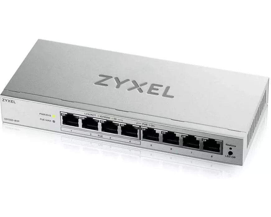 Zyxel PoE+ Switch GS1200-8HP v3 8 Port