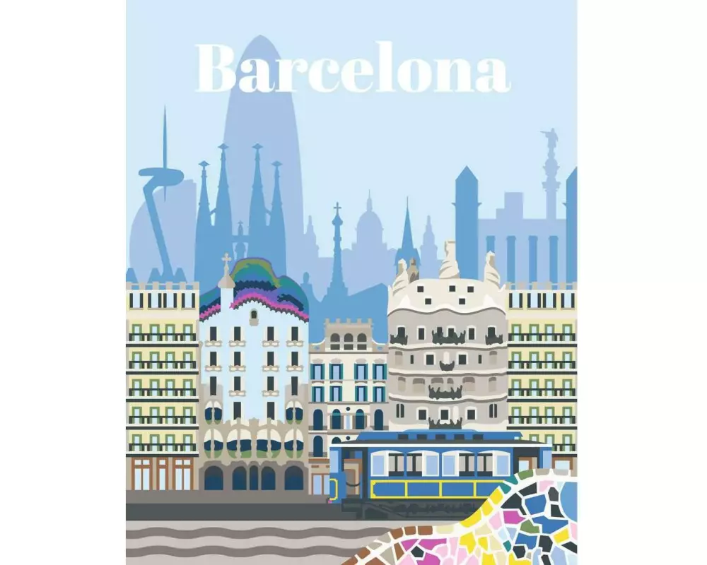 Ravensburger Malen nach Zahlen CreArt, Citys – Farbenfrohes Barcelona