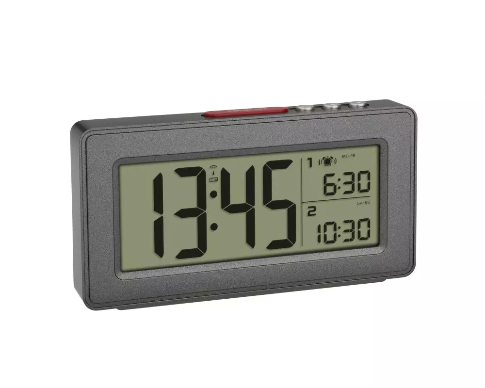 TFA Dostmann Funkwecker Grau