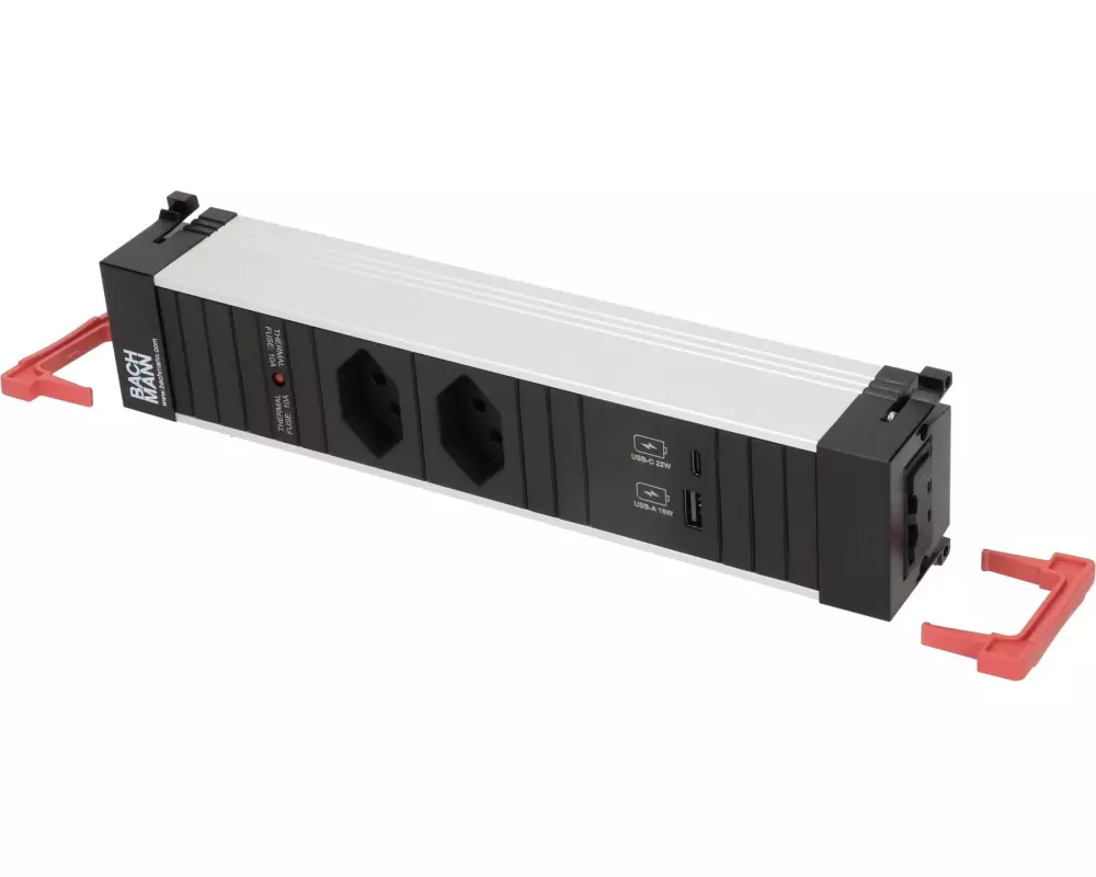 Bachmann Einbausteckerleiste CONFERENCE 2x T13, 1x USB A/C