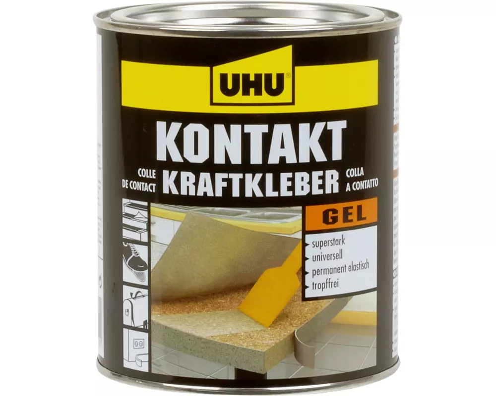 UHU Kontakt Kraftkleber Gel Dose 640 ml, Gelb