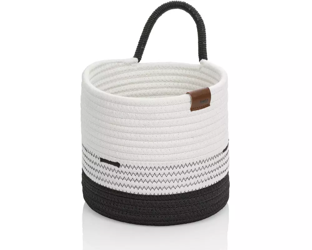 Kela Aufbewahrungskorb Hedda 20 x 19 cm, Schwarz/Weiss