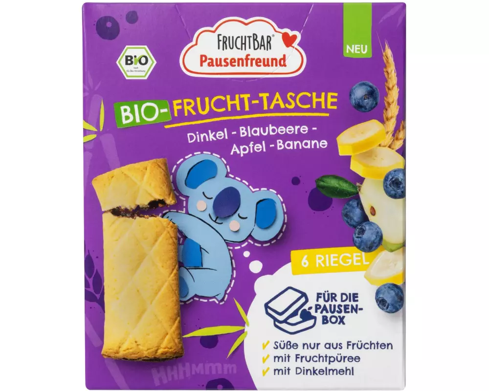 Fruchtbar Riegel Fruchttasche Dinkel, Blaubeere, Apfel 6 x 22g