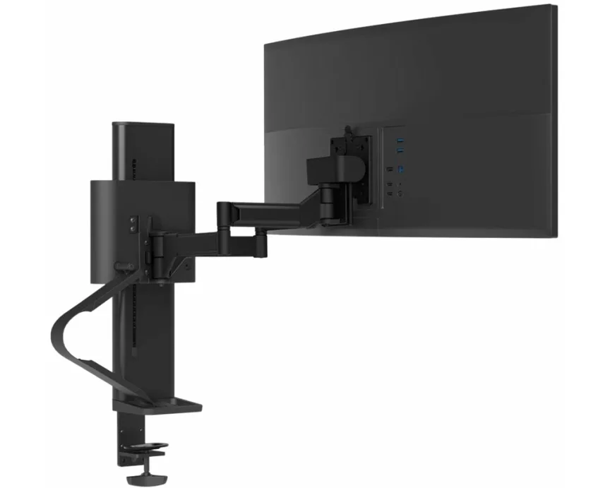 ERGOTRON TRACE Single Monitor, Panel Clamp, Matte Black