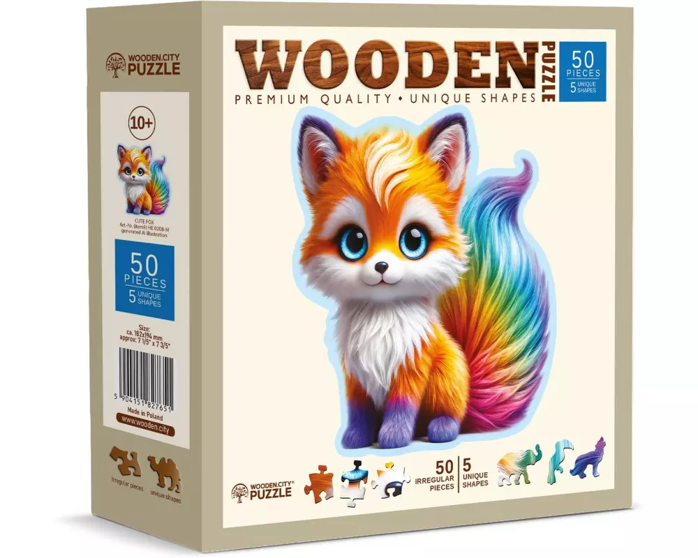 Wooden City Holz-Puzzle Cute Fox M 50 Teile