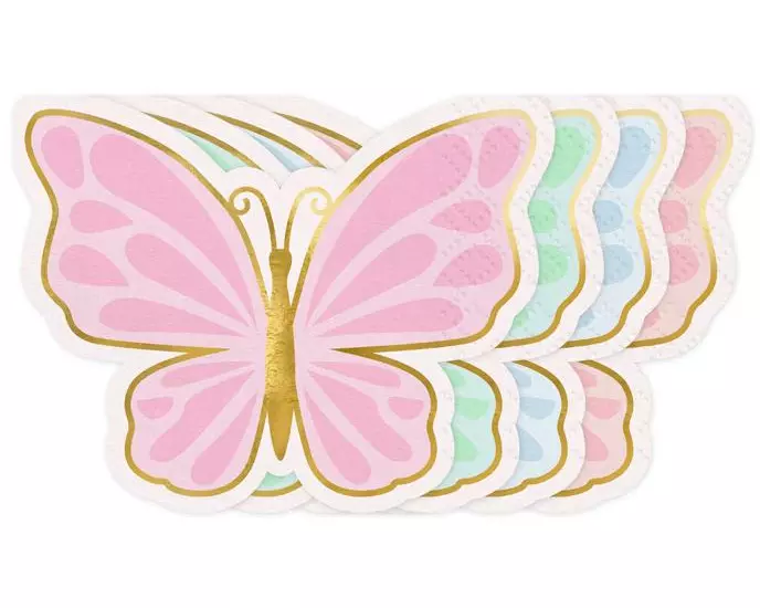Partydeco Papierservietten Schmetterling 16 x 12 cm