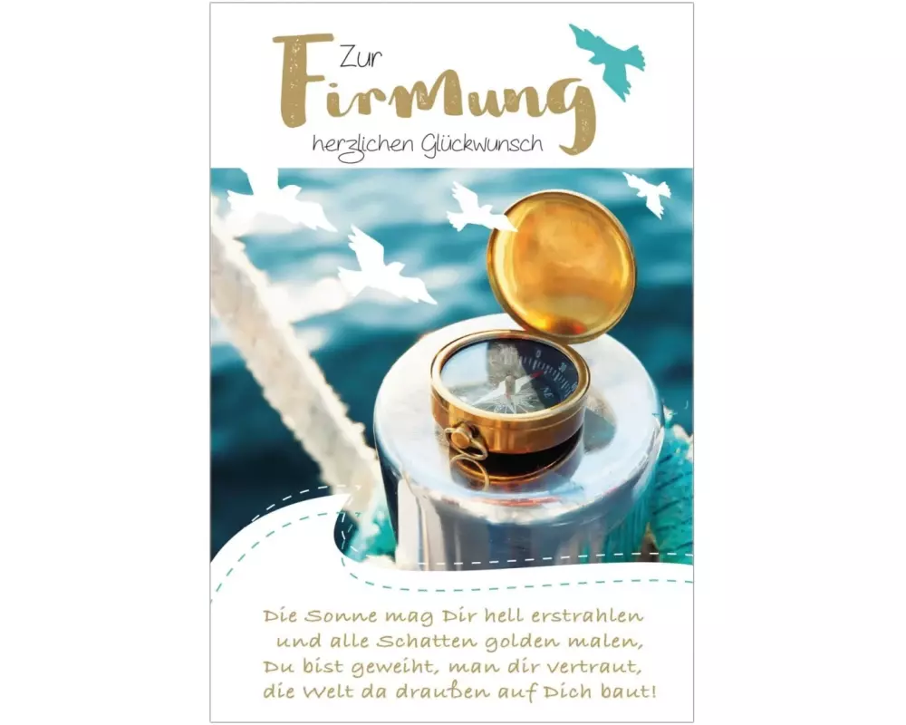 Susy Card Glückwunschkarte Firmung 11.5 x 17 cm, Kompass