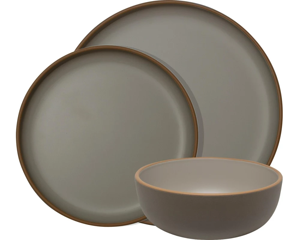 Eurotrail Trento Geschirrset 12-teilig Hellgrau/taupe