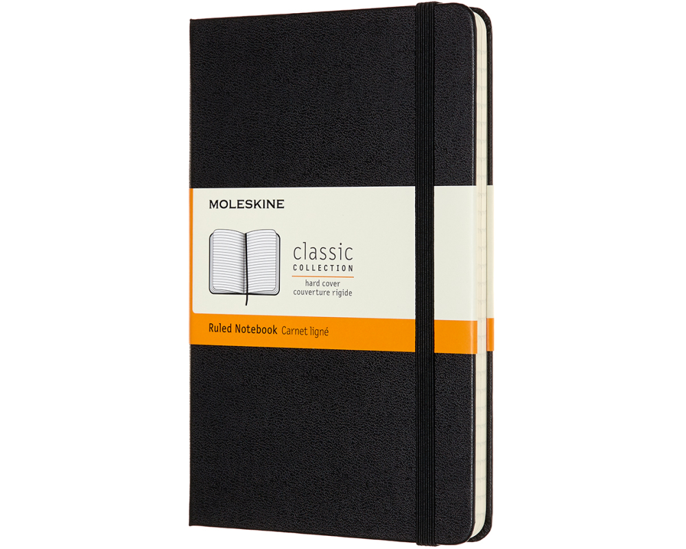 MOLESKINE Notizbuch Medium 18,2x11,8cm 852944 liniert, schwarz, 208 Seiten