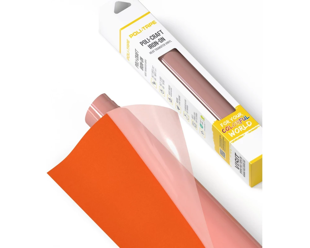 Poli-Tape Aufbügelfolie Tubitherm Flock, 30.5 x 61 cm, Orange
