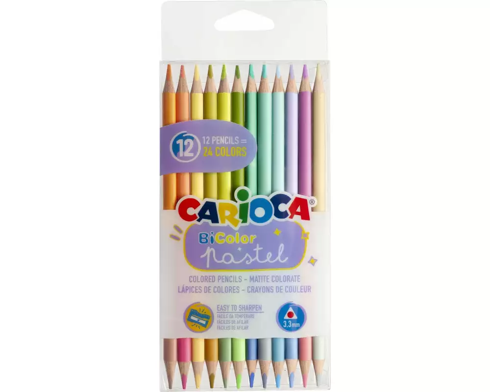 Carioca Farbstifte BiColor 12 Stück, Mehrfarbig