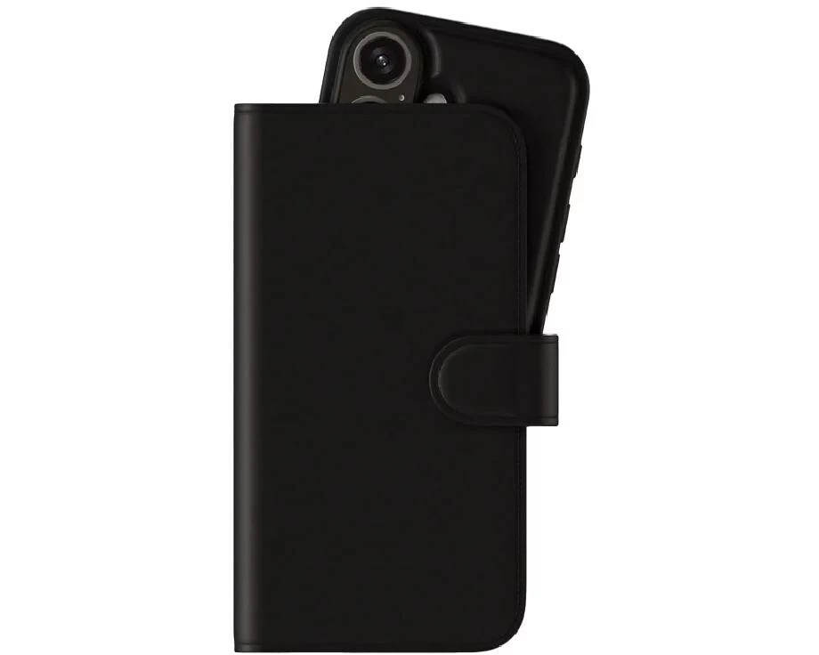 Holdit Book Cover Mag iPhone 16 Plus Schwarz