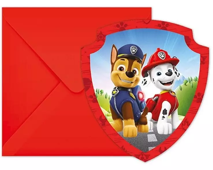 We fiesta Party Einladungskarte Paw Patrol 6 Stück