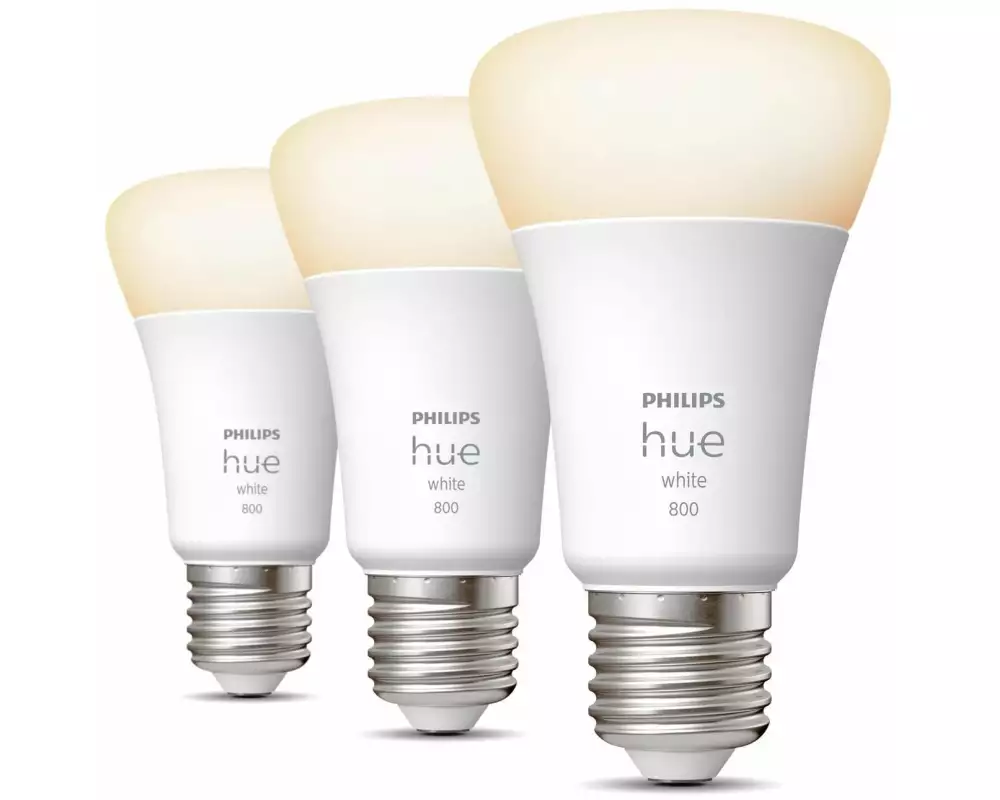 Philips Hue Leuchtmittel White E27 Dreierpack 3 x 800 lm