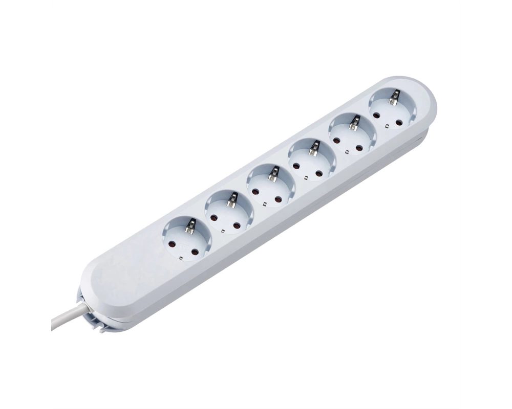 BACHMANN SMART Steckdosenleiste 6x Schutzkontakt, weiß, 1,5 m