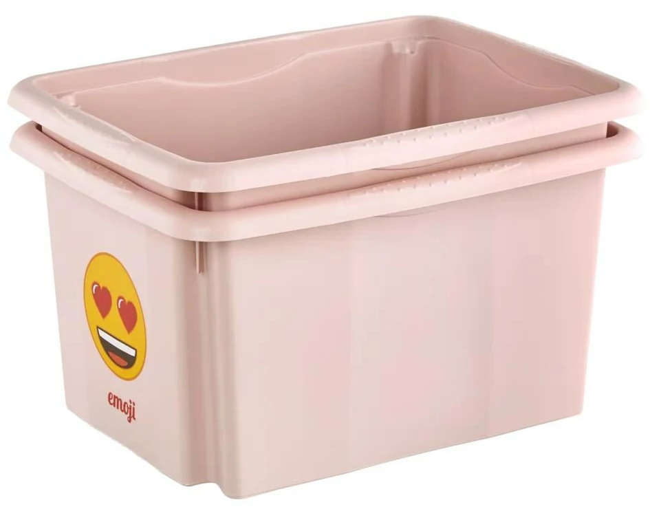 keeeper Karolina Emoji Hearts Emoji Hearts Kunststoffbox rosa 15 L