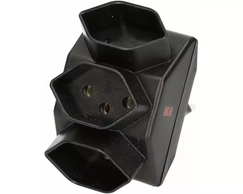 Max Hauri Mehrfachstecker 3 x T13, Schwarz