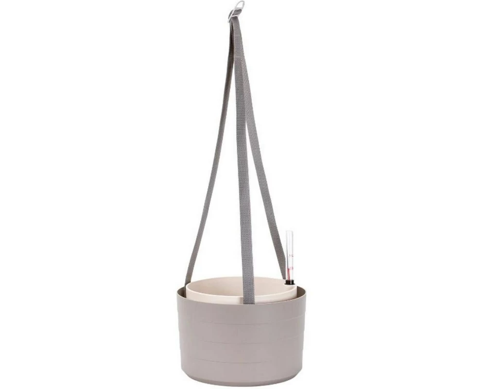 Plastia Bewässerungshängeampel Berberis 26 cm drei Bänder Taupe