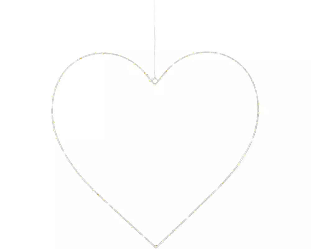 Sirius Fensterhänger Liva Herz, 80 LEDs, 64 cm, Weiss