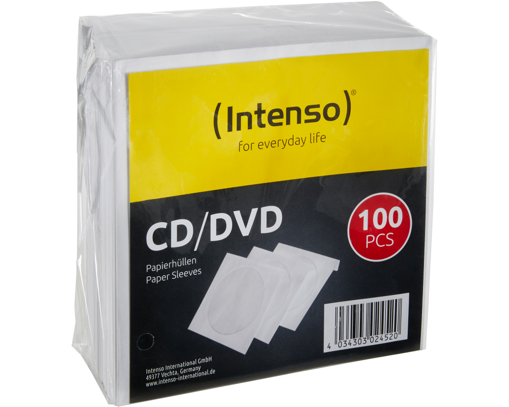 INTENSO CD / DVD Paper Sleeves 9001304 100 pcs.