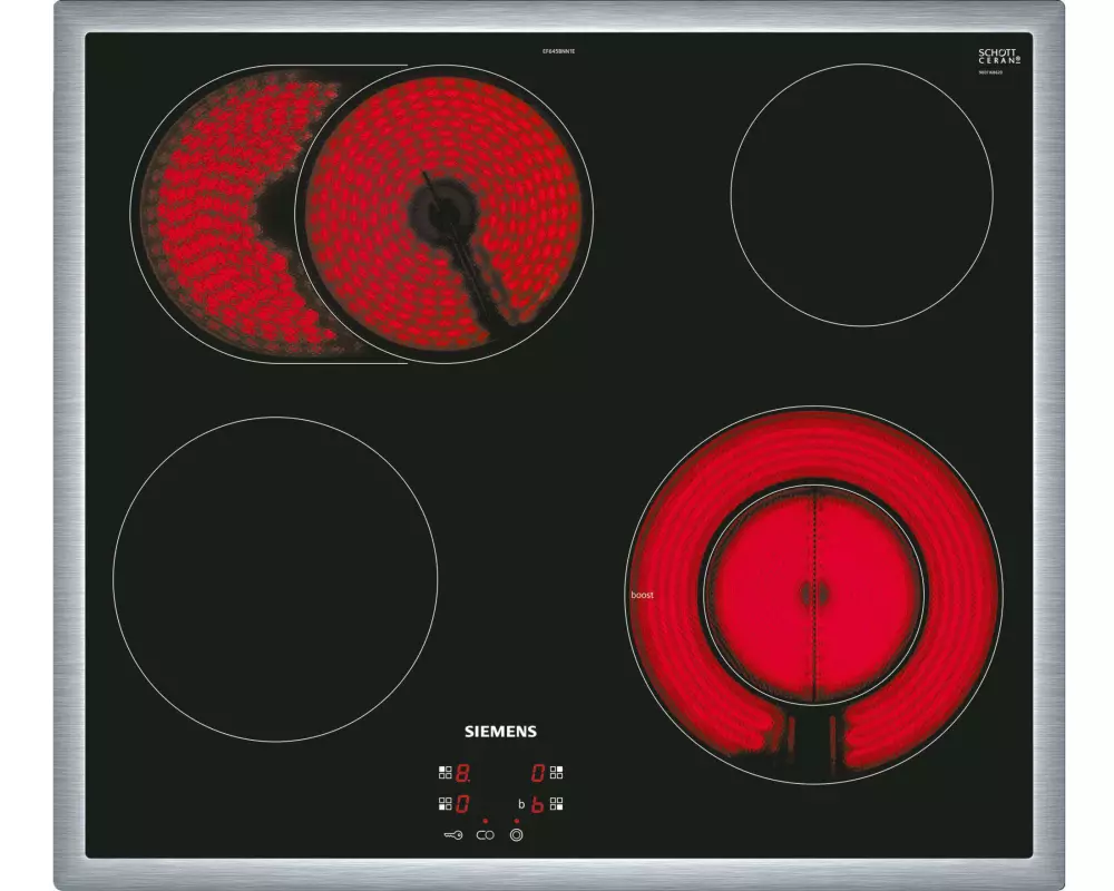 Siemens Glaskeramik-Kochfeld EF645BNN1E Flachrahmen-Design