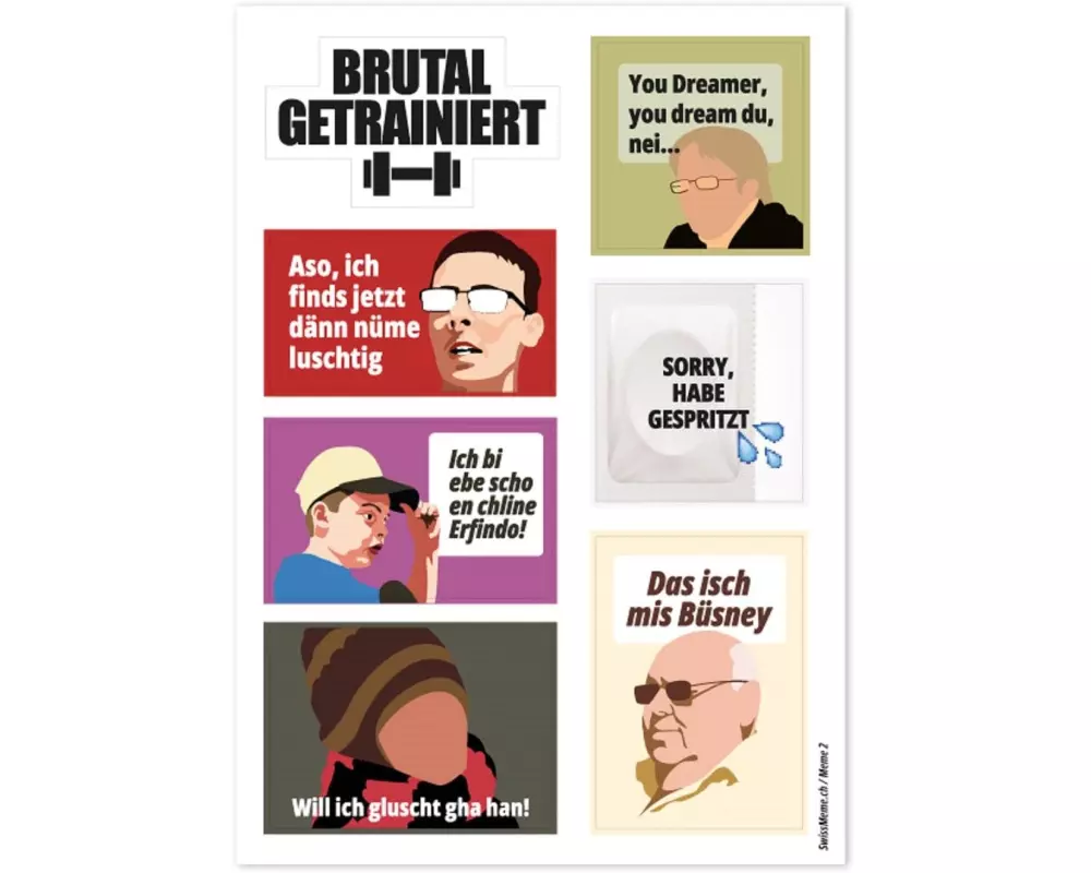 Swissmeme Scherzartikel Stickerbogen Meme 2, 10.5 x 14.8 cm