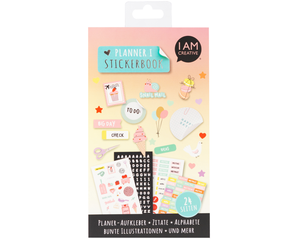 I AM CREATIVE Stickerbook Planner 12x23cm 4087.581 24 Blatt