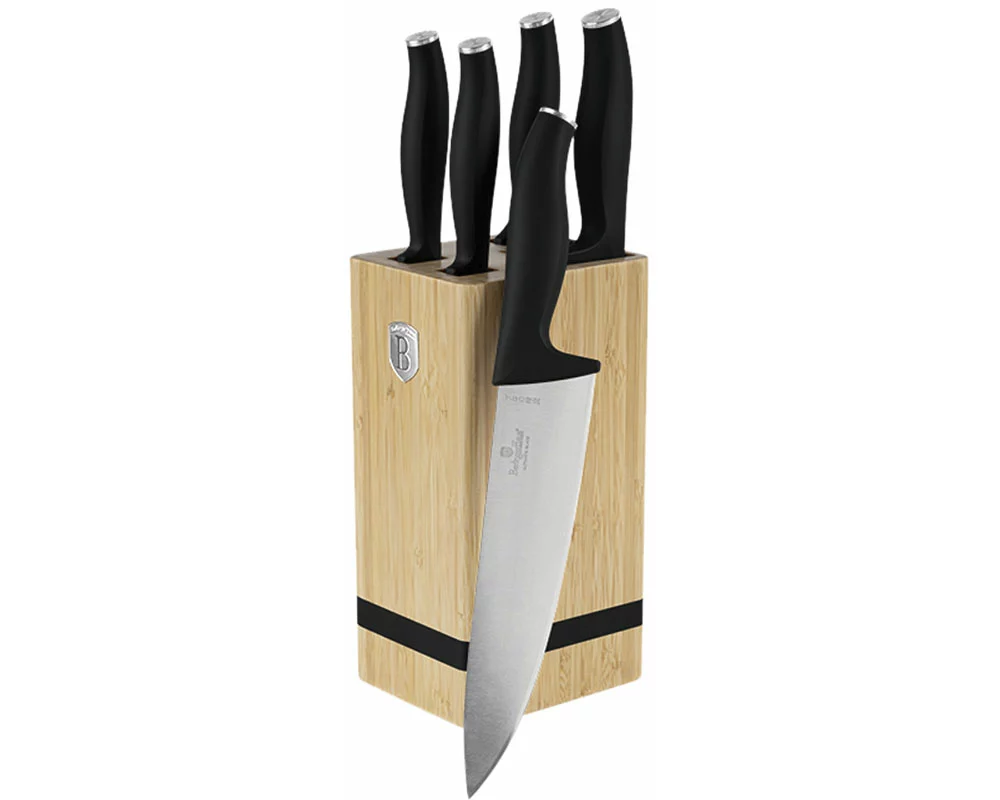 Berlinger Haus 6-teiliges Messerset mit Messerblock Matte Black Collection